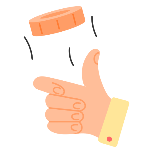 Coin showing toss illustration